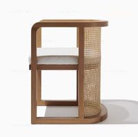 Chaise de salle à manger nordique en bois massif et rotin, style chinois, pour conférence, service de thé, maison d'hôtes, couleur bois naturel, chaise de réception
