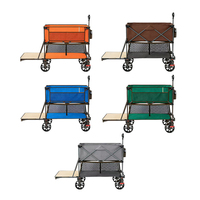 Chariot pliable à double plateau multi-tailles - 90cm/79cm/47cm - Chariot à roulettes réglable pour le rangement d'outils - Personnalisable OEM pour la maison et l'extérieur