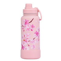 Vente en gros de gobelets à café de voyage personnalisés avec logo rose, mug isotherme sous vide en acier inoxydable 304, bouteille d'eau, gobelet