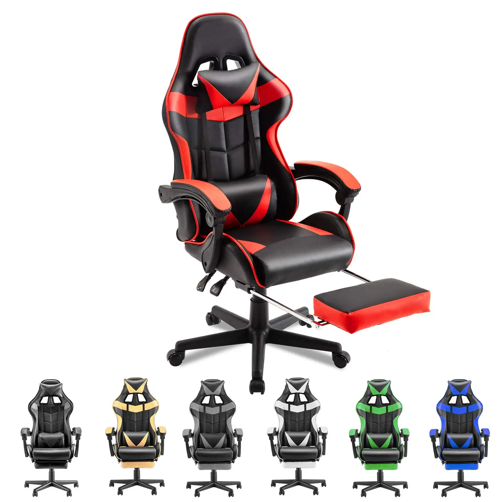 custom cheap height adjustable racing sillas gamer computer game chair pu leather gaming chair with footrest