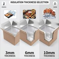 Grande boîte d'expédition isolée de 12x10x8 pouces Carton mobile en aluminium réutilisable pour aliments surgelés chauds 2mm pour emballage de sushi au sucre