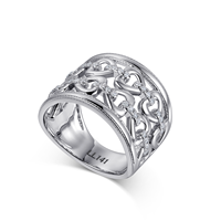 Anillo Hueco con Eslabones en Forma de Corazón de Oro de 14K con Certificación IGI/GIA, Diamante de Laboratorio de 0.24ct con Engaste de Garras, Joyería Romántica para Boda