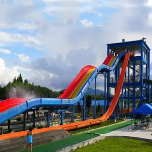 Outdoor Amusement Speeltuin Fun Play Splash Plastic Slides Fiberglass Water Park Apparatuur