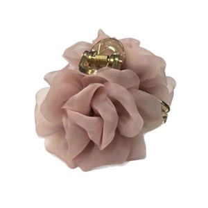 Nuevo peinado medio-recogido estilo chino con gasa ligera y rosa, con pinza para el pelo, flor para el pelo de playa, y moño de cola de caballo elegante con pinza de tiburón. - Product Image 5