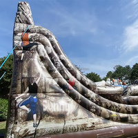 Toboggan gonflable commercial grande maison de rebond cavalier château de saut plein d'entrain videur toboggan gonflable bon marché avec piscine