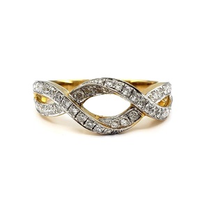 2023 chine usine véritable diamant bijoux fins avec or massif livraison directe 18k diamant torsadé bague de mariage pour les femmes - Product Image 1