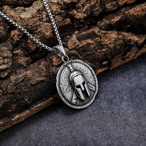 Collar antiguo sparta para hombre, joyería de acero inoxidable, casco de worriors espartano, colgantes, fabricación de joyas de hip hop - Product Image 2