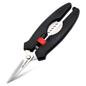 Stainless Steel Crab Scissors With Red Clip For Seafood Cracking Home Kitchen Use - Product Image 2
