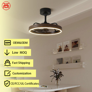 Ventilador de Techo Eléctrico LED de 6 Velocidades, Estilo Nórdico Moderno, Motor de CC Inteligente, Silencioso, Control Remoto, 5 Aspas, Cuerpo de Plástico, Perfil Bajo, para el Hogar - Product Image 1