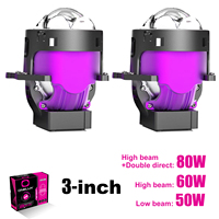 Lensa Proyektor Laser Ganda Bi-LED 3 Inci KX30 Pro 85W Sinar Tinggi Rendah dengan Driver Terintegrasi 6000K untuk Konversi Lampu Depan H4 H7 9005