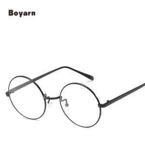 نظارة معدنية صفر ديوبتر من المصمم العتيق من Boyarn ، نظارات بمرآة بإطار بصري عادي وإطار قصر النظر - Product Image 5