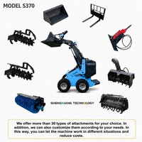 Chargeuse compacte sur chenilles S370 pour travaux agricoles, ranchs, serres, déplacement de terre, godet de 0,07 m³, capacité de montée de 25 degrés