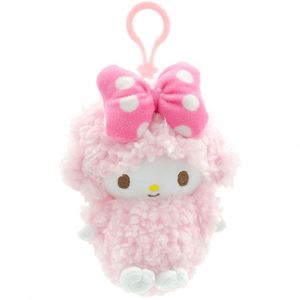 Llavero de juguete tejido con lazo de fresa rosa - Regalo para niñas y amigas 13cm - Product Image 3