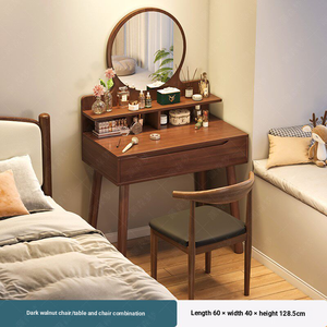 Nouvelle coiffeuse de style chinois, luxe léger, minimaliste et compacte, avec rangement et fonction d'étude intégrées - Product Image 5