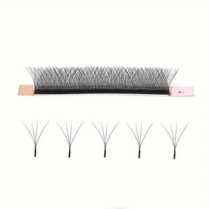 DRAGONLASH พรีเมียม w4D/5D ขนตาปลอมรูปทรง W แบบโคลเวอร์  ใย PBT เกาหลี สีดำสนิท  ต่อขนตาแบบ W4d 5d เรียบลื่นที่สุด ขนาด 0.07 8-15 มม. - Product Image 1