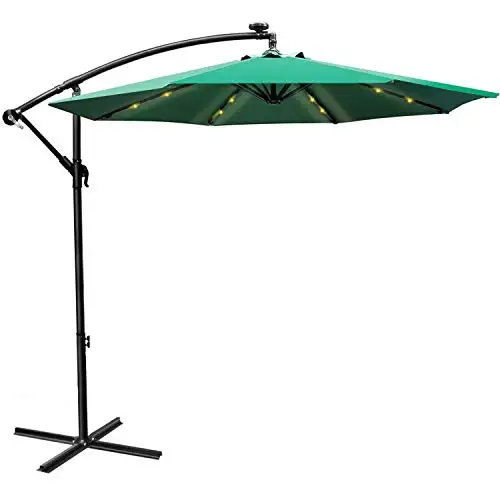 High Quality Sun Protection Waterproof LED Light Garden Parasols Outdoor banana umbrella