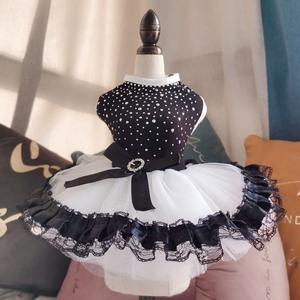 Nouveau style de robe de mariage en coton OEM de haute qualité robe de princesse robe avec nœud papillon vêtements pour animaux de compagnie fournitures pour chats chiens - Product Image 1
