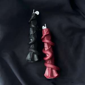 Bougie <span class=keywords><strong>pilier</strong></span> parfumée en cire de soja en forme de <span class=keywords><strong>serpent</strong></span> pour Halloween, faite à la main, vintage, haut de gamme, ambiance créative, cadeau de fête - Product Image 5