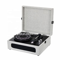 Gramófono de vinilo con 3 velocidades, máquina de grabación, compatible con USB/BT/salida RCA/conector de auriculares/teléfonos móviles