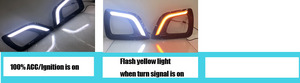 Brillo negro cubierta <span class=keywords><strong>para</strong></span> Nissan Navara NP300 2015 2016 señal estilo de LED de luz diurna DRL con niebla agujero lámpara - Product Image 6
