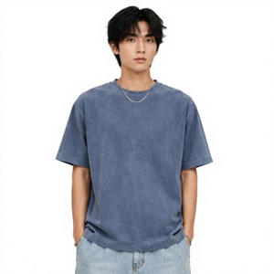 เสื้อยืดผู้ชายสีพื้นขนาดใหญ่ แขนสั้น คอกลม ผ้าฝ้ายเจอร์ซีย์ 100% ทรงลำลอง สีน้ำตาล - Product Image 3