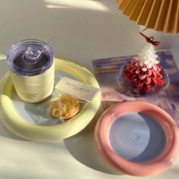 Ins-Style Crème Céramique Petit Déjeuner Dessert Peint À La Main Chubby Mignon Design Petite Taille Dîner De Grande Valeur Pour Le Stockage