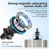 Nouveau chargeur de voiture sans fil magnétique 25W, support de téléphone pour grille d'aération, charge rapide, support de navigation, support universel de charge de téléphone pour voiture