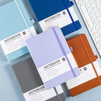 Cuaderno con correa de PU de tapa dura A5 con impresión de logotipo personalizado, pegatina de vinilo decorativa hecha a mano bonita, diario para regalos promocionales