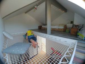 <span class=keywords><strong>Hamac</strong></span> de lit en filet <span class=keywords><strong>suspendu</strong></span> pour l'intérieur pour enfants et adultes Service de coupe inclus - Product Image 3