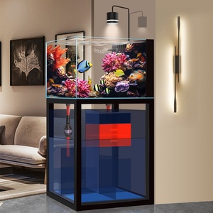 Nouvel aquarium 2026 pour usage domestique, de taille moyenne, avec filtration par le fond, en verre ultra-transparent, pour salon, idéal pour les coraux marins. - Product Image 2