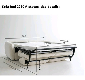 Canapés-lits italiens modernes de luxe en cuir synthétique <span class=keywords><strong>blanc</strong></span> crème, ensemble de canapés modulaires pour salon, appartement, villa, canapé vertical lavable - Product Image 4