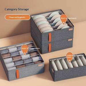 Modern Cationic Wardrobe Drawer-style Rectangular Mesh Underwear <strong>Bra</strong> Storage <strong>Organizer</strong> Foldable <strong>Stackable</strong> Compartments Clothing - Product Image 1