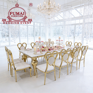 Wedding Party Hotel Rectangle <b>Side</b> Coffee & Dining <b>Table</b> Modern Luxury Stainless Steel <b>Gold</b> MDF Board Outdoor Use - Product Image 5