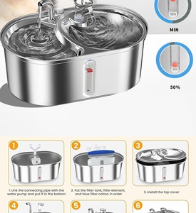 Stainless Steel 2 in 1 Pet Water Fountain High Quality Automatic Cat Water Fountain with Food <strong>Bowl</strong> - Product Image 4