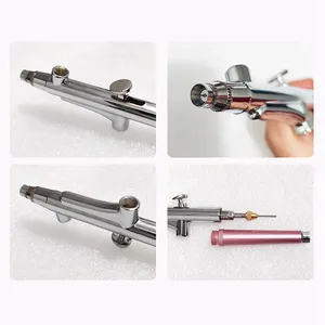 Pistolet aérographe pour ongles, portable, simple <span class=keywords><strong>action</strong></span>, avec kit de nettoyage, outil de remplacement pour Nail Art Model Painting - Product Image 4