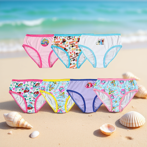 ดิสนีย์ เกิร์ลส์ 7 แพ็คชุดชั้นในผ้าฝ้ายฮิปสเตอร์พิมพ์ลายการ์ตูนระบายอากาศได้ดีทรงปกติ - Product Image 2