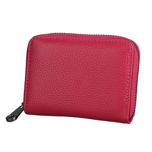 Porte-cartes en cuir véritable en gros, <span class=keywords><strong>pour</strong></span> cartes de bus, d'identité et de crédit, avec protection RFID, structure accordéon et options de couleurs unies - Product Image 5