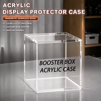 Boîte de présentation en acrylique avec bord magnétique sans joint, étui de rangement transparent anti-poussière pour figurines et petits objets de collection