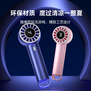 Mini Ventilador Portátil con Pantalla Digital, 3-6 Horas de Duración de Batería, Recargable por USB, Manos Libres, de Escritorio, para Uso en Exteriores - Product Image 4