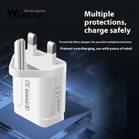 Chargeur de charge rapide USB UK Standard 18W QC3.0 adapté pour Android TYPE-C téléphone portable 5V3A Set