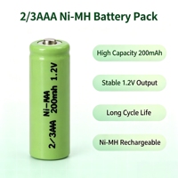 Аккумулятор NiMH 2/3AAA 1.2В 200мАч, никель-металлогидридный, перезаряжаемый, со стабильным выходом, для микрофонов и пультов ДУ