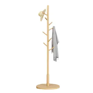 Huishoudelijke Afneembare Massief Houten Jas Hoed Hanger Stand Vloer Slaapkamer Eenvoudige Kledingplank Rek Houten Tas Hangers