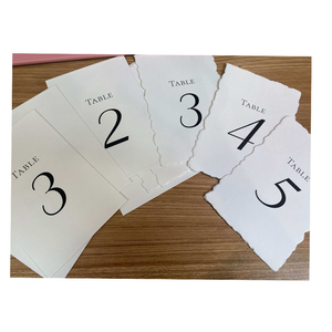 Tùy Chỉnh 1-25 Bảng Số Uống <span class=keywords><strong>Menu</strong></span> Cho Đám Cưới Handmade Thư Pháp Đặt Thẻ Deckled Cạnh Giấy Bông Cổ Tích Chéo Thiên Thần - Product Image 1