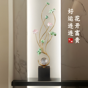 Nouvel Ornement Métallique Fleur de Lotus Style Chinois pour Entrée, Meuble TV, Niche Murale – Décoration et Cadeau de Pendaison de Crémaillère - Product Image 2