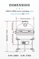SEB KAMADO OEM Barbecue Kamado en céramique portable personnalisé 13 pouces, fumoir au charbon de bois, pour cuisson extérieure sur table et pique-nique