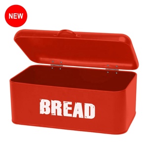 Farmhouse Bếp Truy Cập Thực Phẩm Khô Lưu Trữ Container Giữ <span class=keywords><strong>2</strong></span> Loaves Vintage Kim Loại Bánh Mì Hộp - Product Image 4