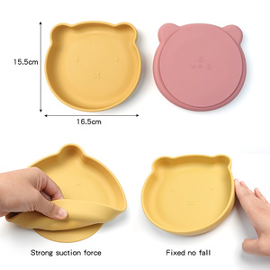 Offre Spéciale sans BPA ou approuvé LFGB nouvelle arrivée alimentation bébé tout-petits <span class=keywords><strong>assiette</strong></span> en forme d'<span class=keywords><strong>ours</strong></span> avec aspiration pour bébé - Product Image 3