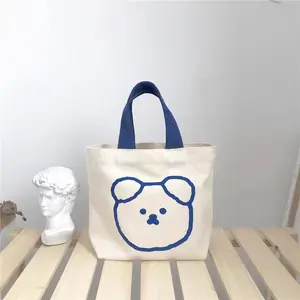 Mini borsa ecologica per bambini logo personalizzato Tote Bag in tela shopping bag market Canvas 100% cotton gift Bag