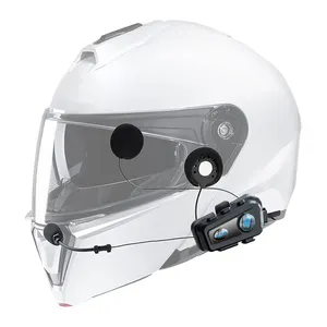 BT5.3防水ヘルメットヘッドセット全二重モーターバイクインターホンBluetoothヘルメットインターホンヘッドセットオートバイ用1000 mAh