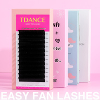 Easy Fan Bottom Lash Trays J Curl 0.03 0.05 0.07 8-15MM Soft Fluffy Hand Made Natural Long Easy Fan Lashes 5MM